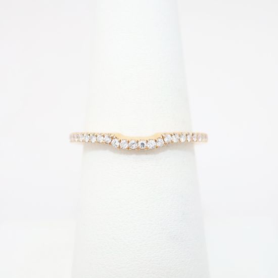 Picture of 14k Yellow Gold & Diamond Contoured Wedding Band