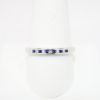 Picture of 14k White Gold, Blue Sapphire and Diamond Wedding Band