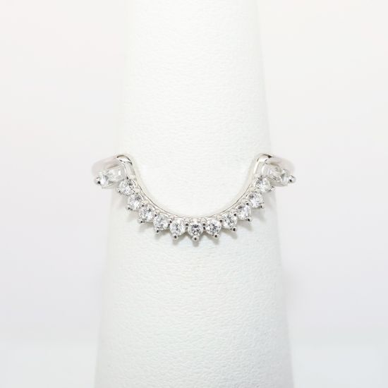 Picture of 14k White Gold & Diamond Contoured Ring Enhancer