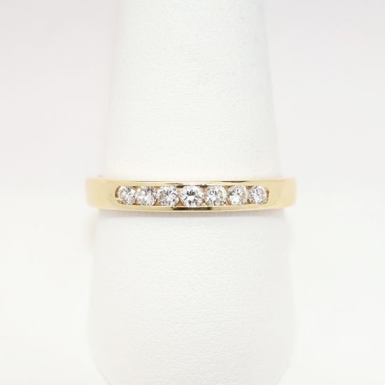Picture of Modern 14k Yellow Gold & Channel Set Diamond Wedding Band
