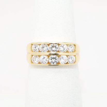 Picture of 18k Yellow Gold Double Row Diamond Ring