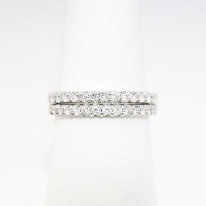 Picture of Pair of 14k White Gold & Diamond Stackable Wedding Bands