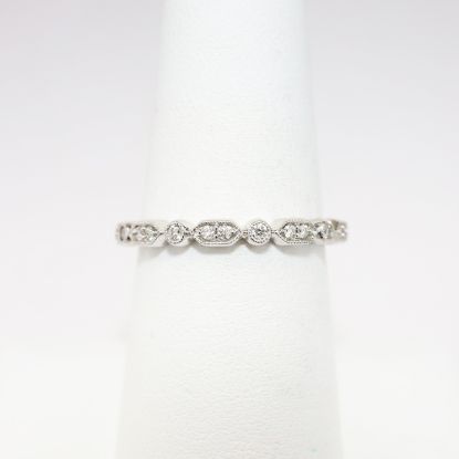 Picture of Vintage Inspired 14k White Gold & Diamond Wedding Band