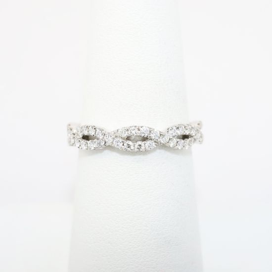 Picture of 18k White Gold & Diamond Woven Wedding Band
