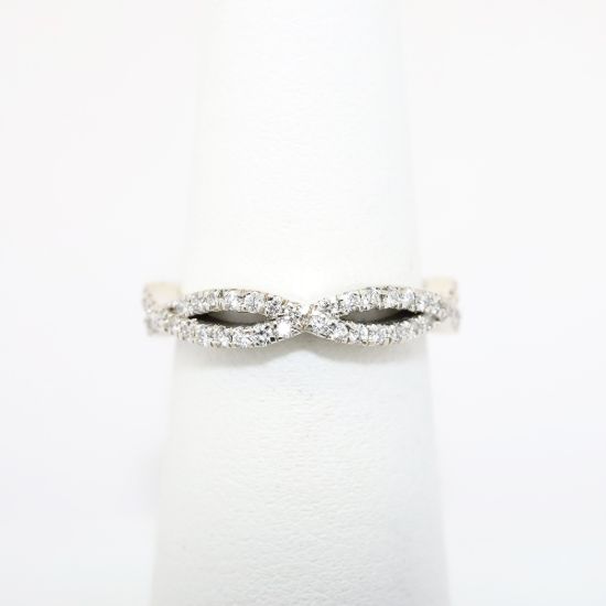 Picture of 14k White Gold & Diamond Twisted Wedding Band