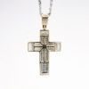 Picture of 10k Yellow Gold & Pavé Set Diamond Cross Pendant