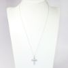 Picture of 10k White Gold, Blue Topaz & Diamond Cross Pendant Necklace