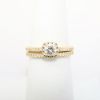 Picture of 14k Yellow Gold & Diamond Halo Bridal Ring Set