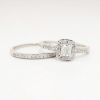 Picture of 14k White Gold & Square Cushion Cut Diamond Bridal Ring Set