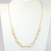 Picture of 14k Two-Tone Gold Graduated Paperclip Chain Necklace