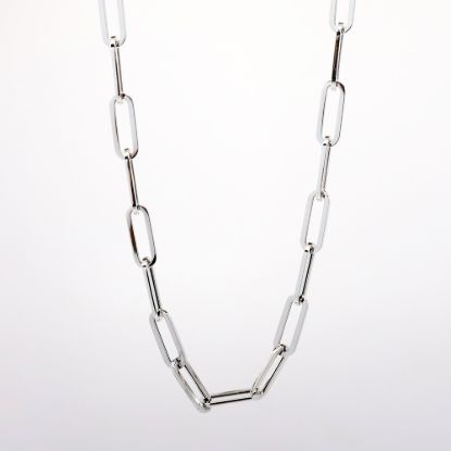 Picture of 14k White Gold Paperclip Chain Necklace