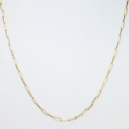 Picture of 14k Yellow Gold Delicate Paperclip Chain Necklace