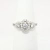 Picture of 14k White Gold & Triple Diamond Ring with Halo Accents