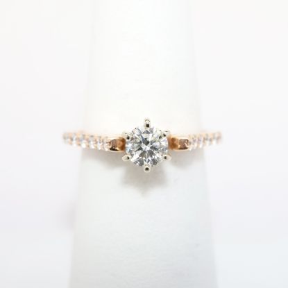 Picture of 14k Rose Gold & Round Brilliant Cut Diamond Engagement Ring