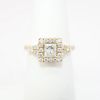 Picture of 18k Yellow Gold & Square Cut Diamond Engagement Ring with Halo 