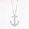 Picture of 14k White Gold & Diamond Anchor Pendant Necklace 