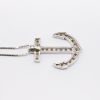 Picture of 14k White Gold & Diamond Anchor Pendant Necklace 