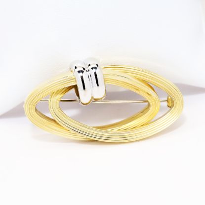 Picture of 18k Two-Tone Gold Modernist Double Oval Brooch
