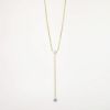 Picture of 18k Yellow Gold & Floating Diamond Lariat Necklace