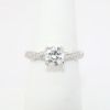 Picture of 14k White Gold & Round Brilliant Cut Diamond Ring with Woven Diamond Band