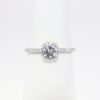Picture of 14k White Gold & Round Brilliant Cut Diamond Halo Engagement Ring