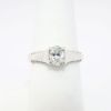 Picture of 18k White Gold & Oval Brilliant Cut Diamond Ring with Side Mounted Diamond Accents