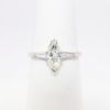 Picture of 14k White Gold & Marquise Cut Diamond Solitaire Ring with Baguette Cut Accents