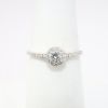 Picture of 14k White Gold & Round Brilliant Cut Diamond Halo Engagement Ring