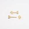 Picture of 14K Yellow Gold & Round Brilliant Cut Diamond Solitaire Stud Earrings