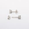 Picture of 14k White Gold & Round Brilliant Cut Diamond Solitaire Earrings