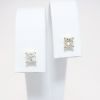 Picture of 14k Yellow Gold & Square Cut Diamond Solitaire Earrings