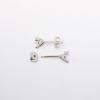 Picture of 14k White Gold & Round Brilliant Cut Diamond Solitaire Earrings