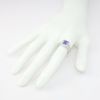 Picture of 14k White Gold & Cushion Cut Tanzanite Ring with Diamond Halo