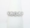 Picture of 14k White Gold & Five Diamonds with Halos Wedding Band