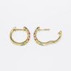 Picture of 14k Yellow Gold & Multicolored Sapphire Hoop Earrings