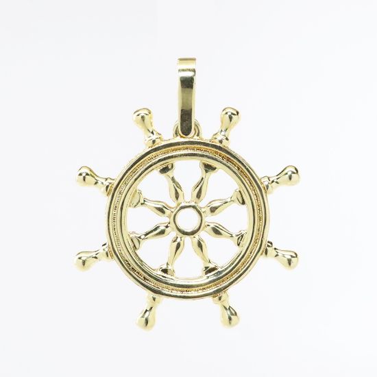 Picture of 14k Yellow Gold Ship's Wheel Pendant