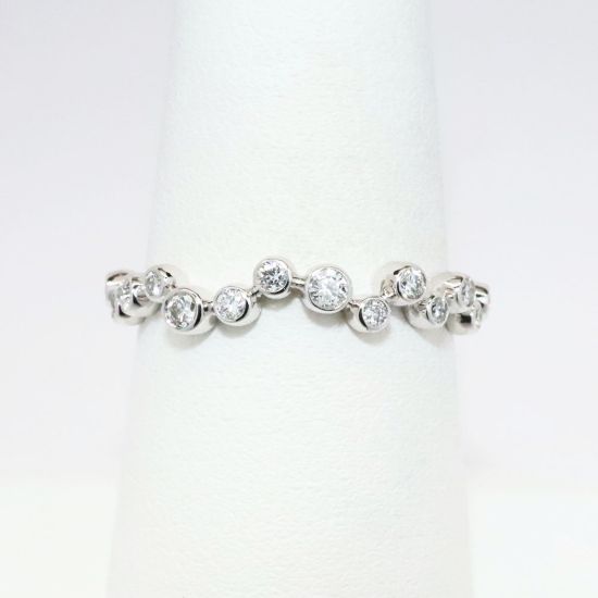 Picture of 14k White Gold & Bezel Set Diamond Zig Zag Ring