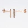 Picture of 14k Rose Gold & Diamond Bar Earrings