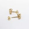 Picture of 14k Yellow Gold Butterfly Stud Earrings with Diamond Accents