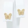 Picture of 14k Yellow Gold Butterfly Stud Earrings with Diamond Accents