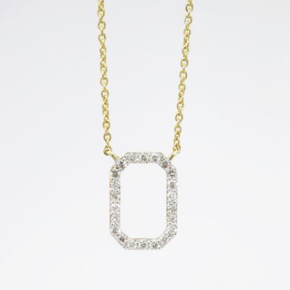 Picture of 14k Yellow Gold Necklace with Geometric Diamond Pendant