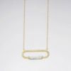 Picture of 14k Yellow Gold Necklace with Gold & Diamond Paperclip Style Pendant