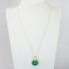 Picture of Yellow Gold Necklace with Carved Malachite & Gold Purse Pendant with Diamond Accents