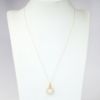 Picture of 14k Yellow Gold Necklace and Oval Opal Cabochon Pendant with Diamond Halo