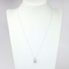Picture of 14k White Gold Necklace and Pear Cut Aquamarine Pendant with Diamond Halo