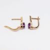 Picture of 14k Rose Gold & Oval Cut Amethyst Drop Earrings with Diamond Accents