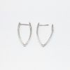 Picture of 14k White Gold & Diamond Pointed Hoop Earrings