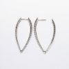 Picture of 14k White Gold & Graduated Diamonds Pointed Hoop Earrings
