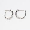 Picture of 18k White Gold Squares with Diamond Clusters Hoop Earrings