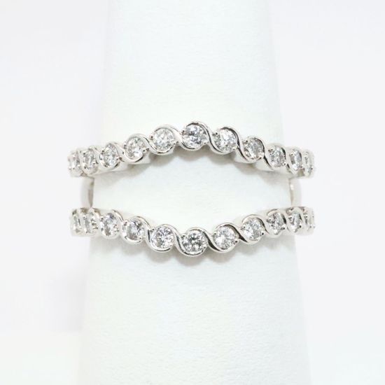 Picture of 14k White Gold & Diamond Contoured Insert Ring Enhancer 